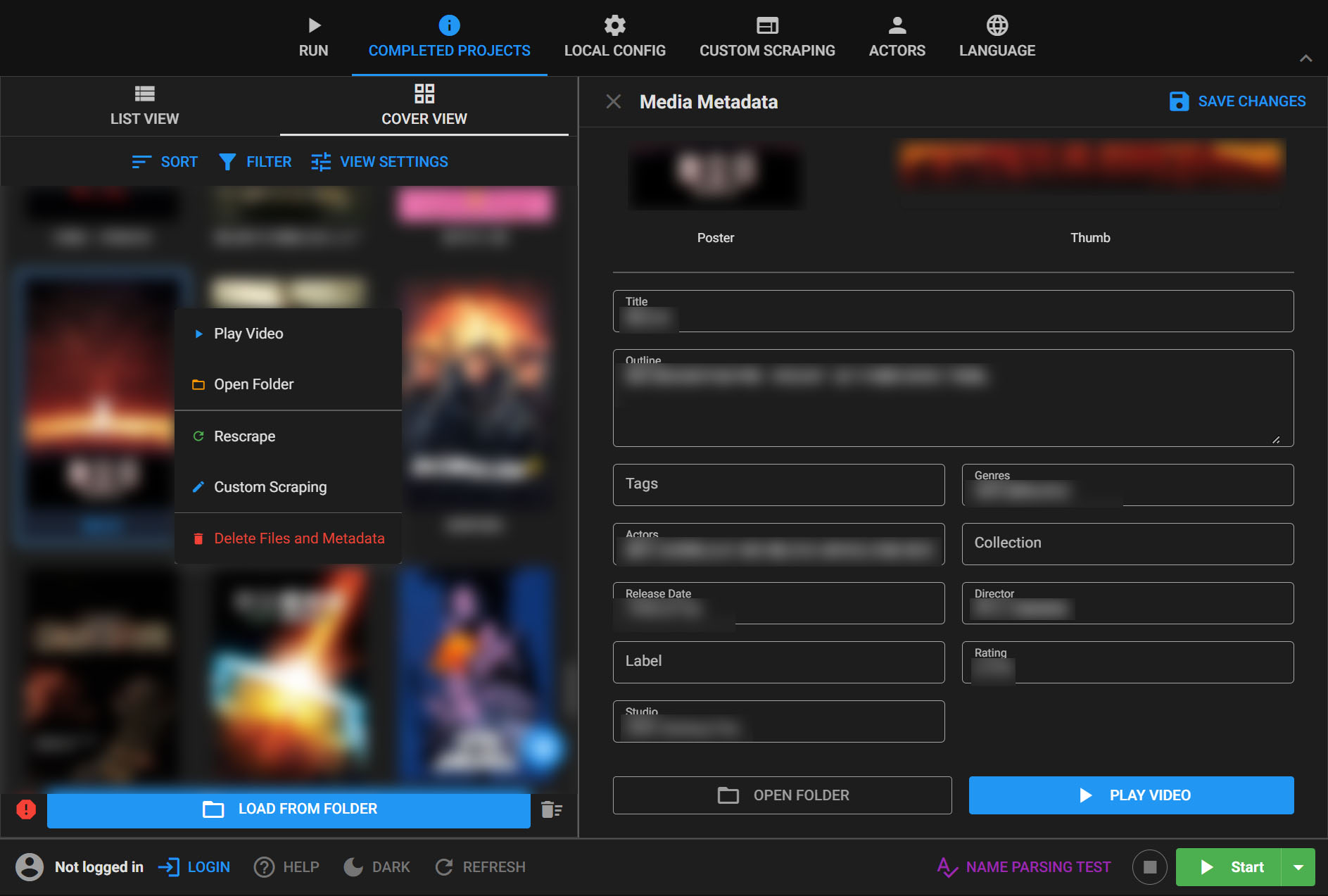 Metadata details editor